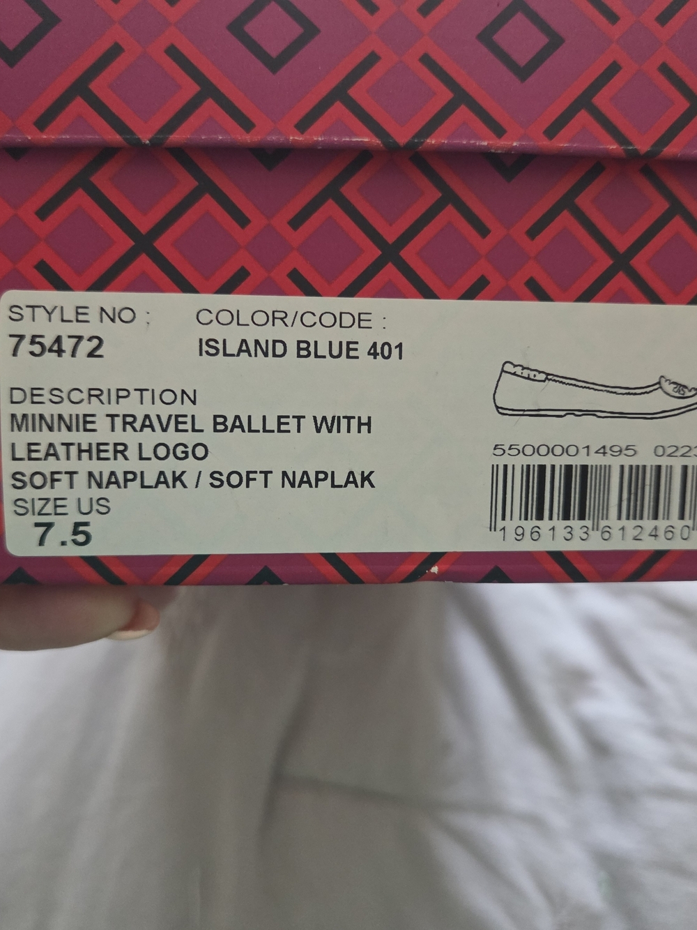 Tory Burch Light Blue Leather Ballet Flats